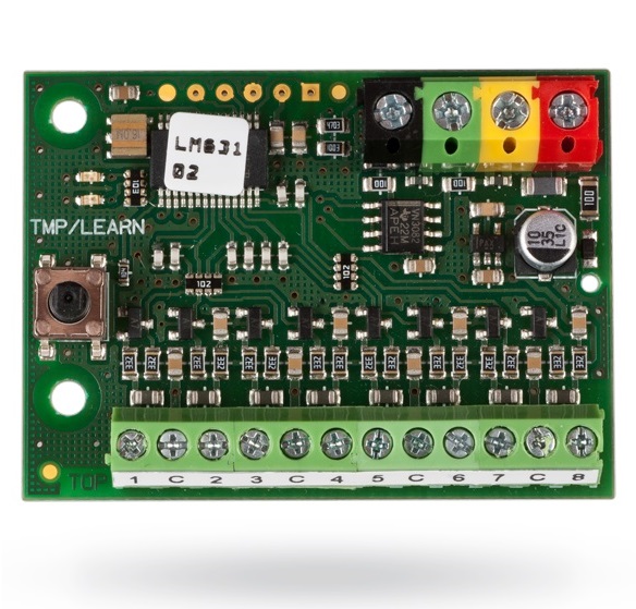 JA-118M - zbernicový modul pre pripojenie 8 magnetických kontaktov otvorenia