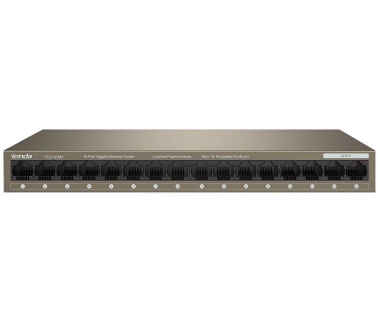 Switch Tenda TEG1016M, 16 portov Gigabit ethernet, kov, desktop