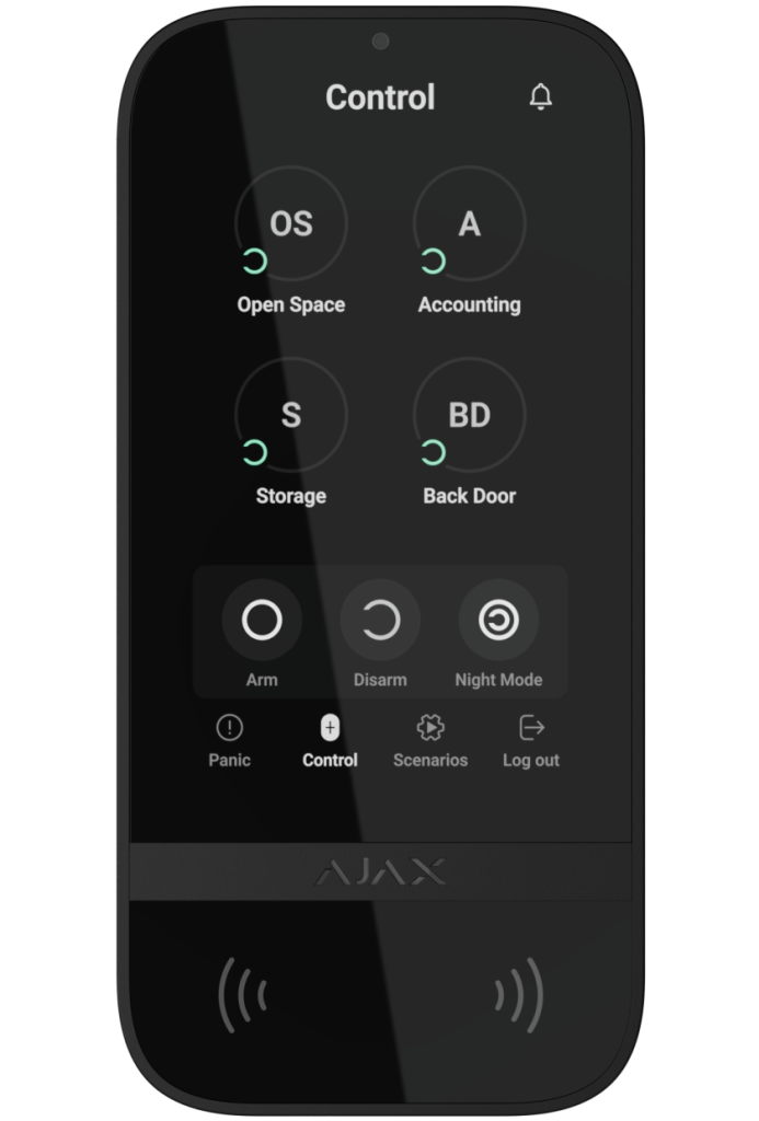 KEYPAD TOUCHSCREEN BLACK JEWELLER BASELINE - bezdrôtová klávesnica AJAX s dotykovým displejom a RFID čítačkou