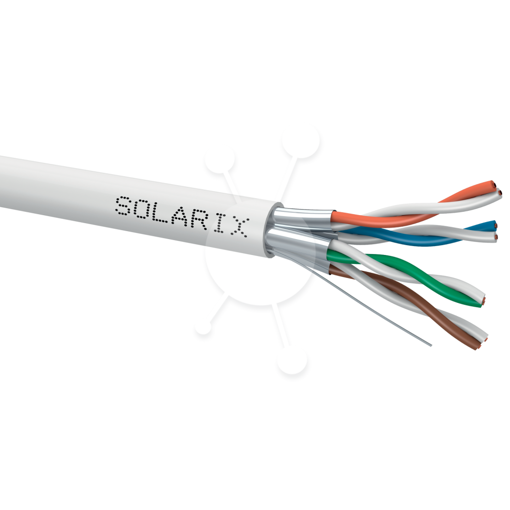 Kábel CAT6A STP LSOH Solarix tienený, 500m cievka