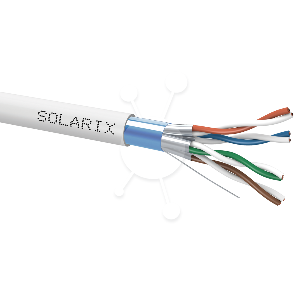 Kábel CAT6A FFTP LSOH Solarix tienený, 500m cievka