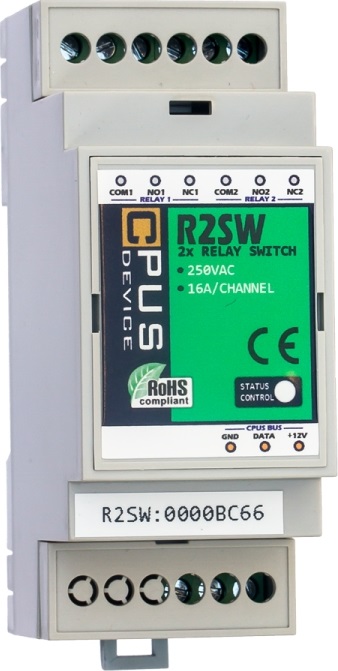 R2SW-1A - 2-kanálový reléový spínač zásuvkových obvodov eNODE