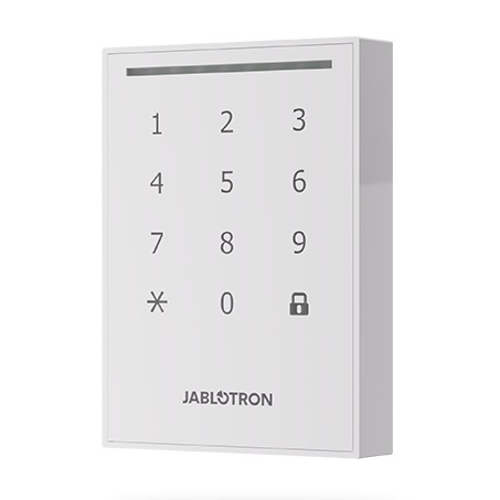 JA-121E-WH - Zbernicová vonkajšia klávesnica s čítačkou RFID / NFC - biela