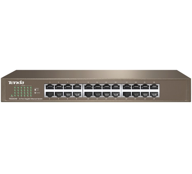 Switch Tenda TEG1024D, 24 portov Gigabit ethernet, kov, rackmount