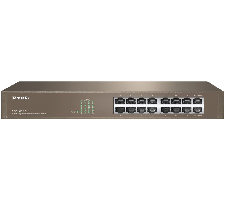 Switch Tenda TEG1016D, 16 portov Gigabit ethernet, kov, rackmount