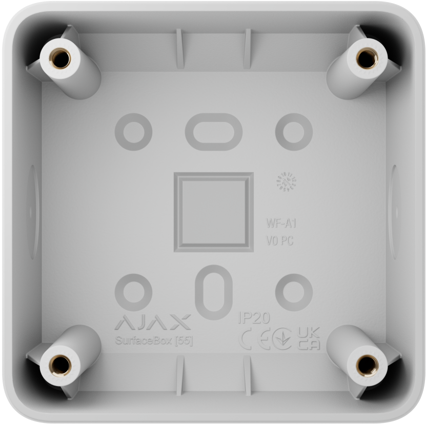 SURFACEBOX [55] WHITE BASELINE - montážna povrchová krabička pre LightSwitch a Outlet zariadenia AJAX