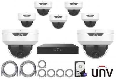 8MPx IP kamerový set UNIVIEW 7+1 (dome)