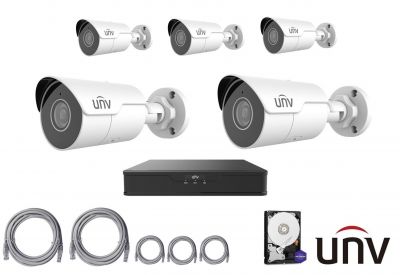 4MPx IP kamerový set UNIVIEW 5+1 (mini tubus)
