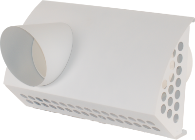 VZ_FBX_HSLVN - združený fasádny box horizontálny pre EPP potrubie Ø210 mm, priemer pripojovacieho potrubia Ø 150mm, ĽAVÝ výfuk, NEREZ