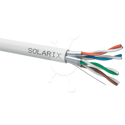 Kábel CAT6A STP LSOH Solarix tienený, 500m cievka