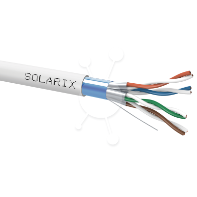 Kábel CAT6A FFTP LSOH Solarix tienený, 500m cievka