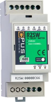 R2SW-1A - 2-kanálový reléový spínač zásuvkových obvodov eNODE
