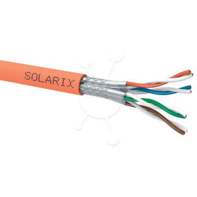 Kábel CAT7A SSTP LSOHFR B2ca Solarix tienený, 500m cievka