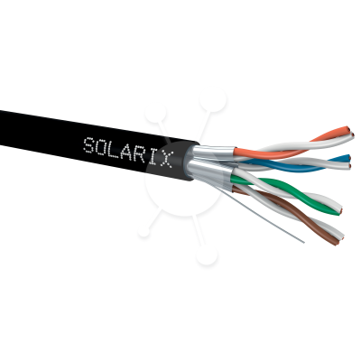 Kábel CAT6A STP PE Solarix tienený, 500m cievka