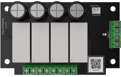 SUPERIOR MULTIRELAY FIBRA - zbernicové 4-kanálové relé AJAX, 230V AC, 10A / 30V DC, 5A