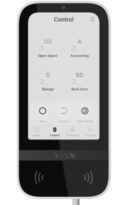 SUPERIOR KEYPAD TOUCHSCREEN WHITE FIBRA - zbernicová klávesnica AJAX s dotykovým displejom a RFID čítačkou