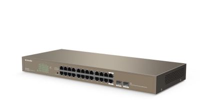 Switch Tenda TEG1024F, 22 portov + 2x Combo SFP/RJ45 Gigabit ethernet, kov, rackmount
