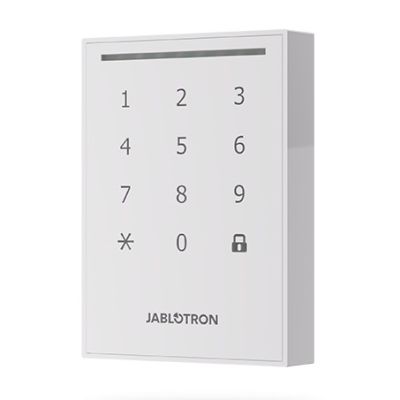 JA-121E-WH - Zbernicová vonkajšia klávesnica s čítačkou RFID / NFC - biela