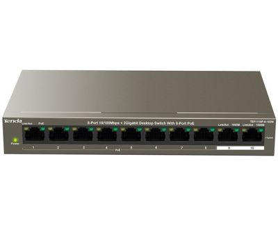 PoE switch Tenda TEF1110P-8-102W, 8x PoE 10/100Mbps, 2x Gigabit Uplink, 102W