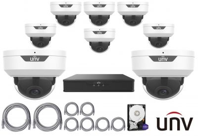 8MPx IP kamerový set UNIVIEW 8+1 (dome)